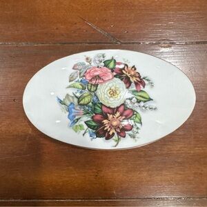 Jammet Seignolles Limoges Porcelain Trinket Box Vintage, Limoges France 5”x3”